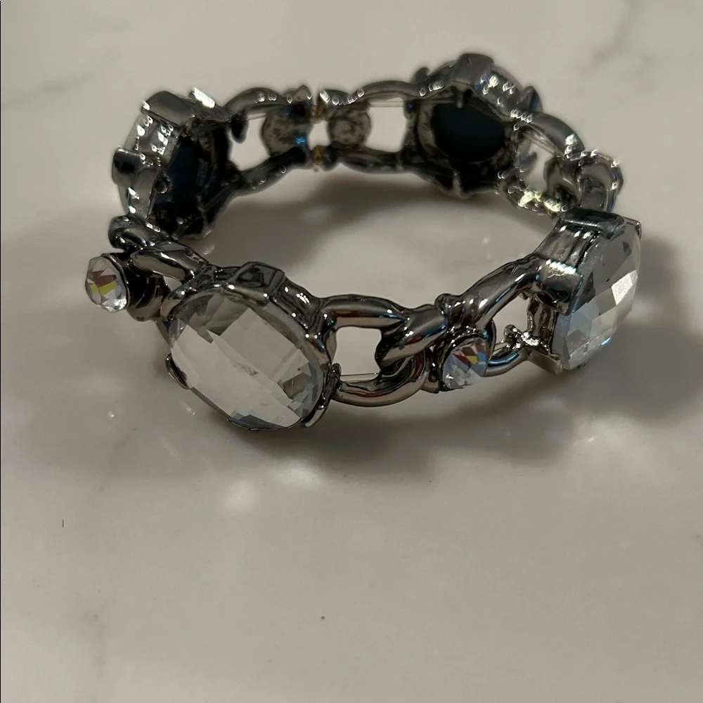 Elegant Silver Crystal Bracelet